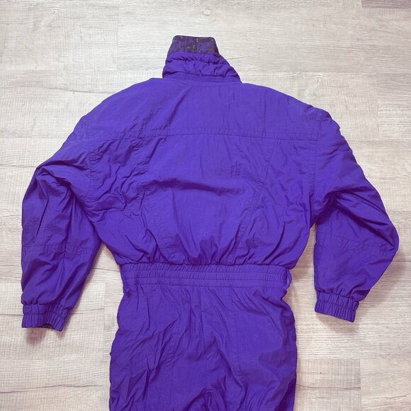 Vintage 80s Tyrolia Reversible Ski Suit Womens One Piece Snowsuit Snow Bib Sz 10 - Picture 11 of 13